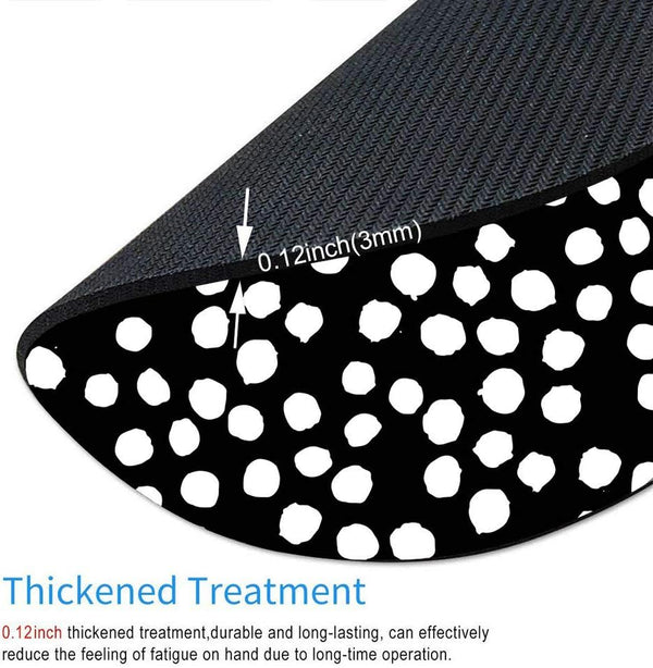 Round Mouse Pad - Black and White Polka Dot Print, Cute Desk Accessories, Office Decor, Present for Her