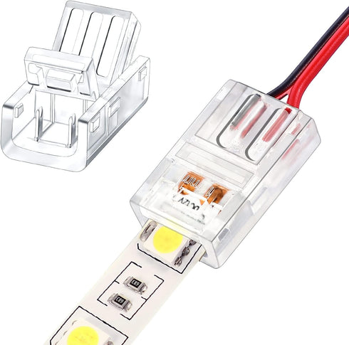 40 Pieces RGB LED Light Strip Connectors, Unwired Gapless Solderless Adapter Terminal Extension Waterproof