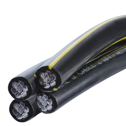 2-2-2-4 600V 155 Dyke Quadruplex Aluminum Conductor Underground Direct Burial Cable URD - Ampacity, Cross-Linked