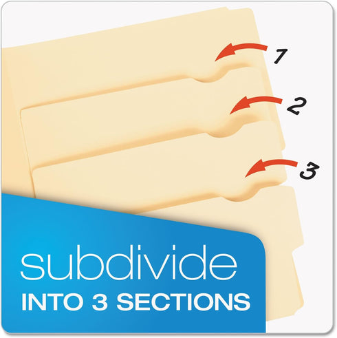Pendaflex Divide It Up File Folders, Letter Size, Manila, 24/Pack (10770)