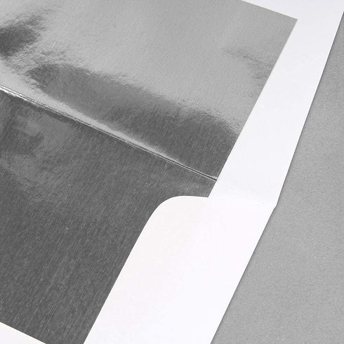 JAM PAPER A6 Foil Lined Invitation Envelopes - 4 3/4 x 6 1/2 - White with Silver Foil - 50/Pack