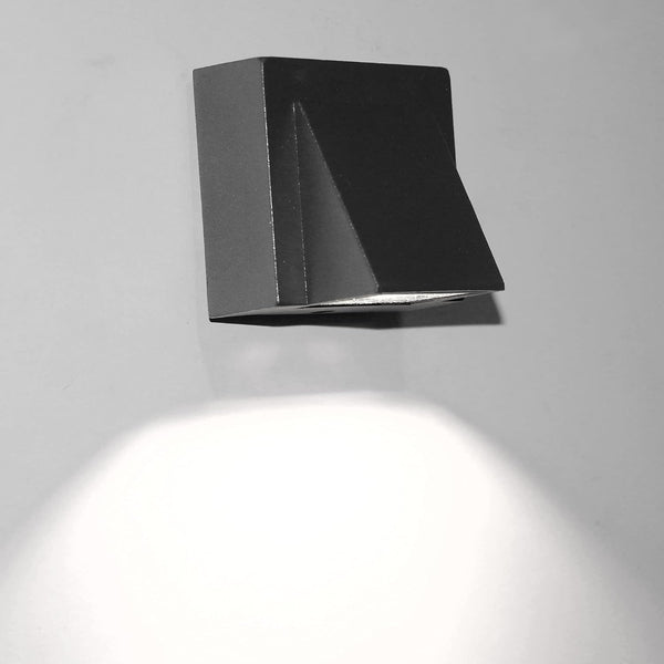 3W LED Outdoor Exterior Wall Step Down Light Fixture Lamp Black Finish