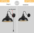 Merlight Gooseneck Wall Lamp Black Industrial Vintage Farmhouse Wall Sconces Lighting Wall Light Fixture with Plug