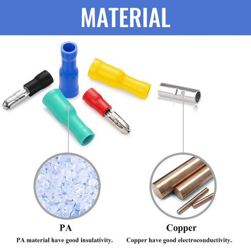 Qibaok Bullet Terminals Wire Connectors Kit, 200 PCS Female & Male Bullet Butt Insulated Waterproof