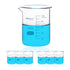 3.4oz(100ml) Sturdy Glass Beaker, 3.3 Borosilicate Griffin Low Form with Printed Graduation, Pack of 6, BKL100-006