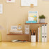 BYCY Double H Display Bookshelf Desktop Organizer Office Storage Rack Desk Expandable Wood Display Shelf with Acrylic