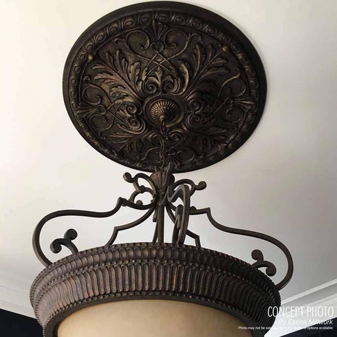 Ekena Millwork CM13OR Orrington Ceiling Medallion, 13 1/4"OD x 6 5/8"ID x 1 1/8"P, Factory Primed Finish