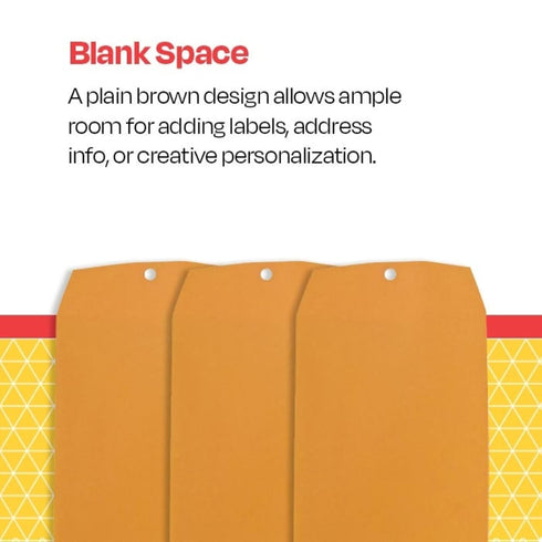 School Smart Kraft Envelopes with Clasp, 6 x 9 Inches, Pack of 100