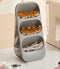 Cheeskteo Modern Grey Tea Bag Storage Box Multi Compartment Coffee Capsule and Instant