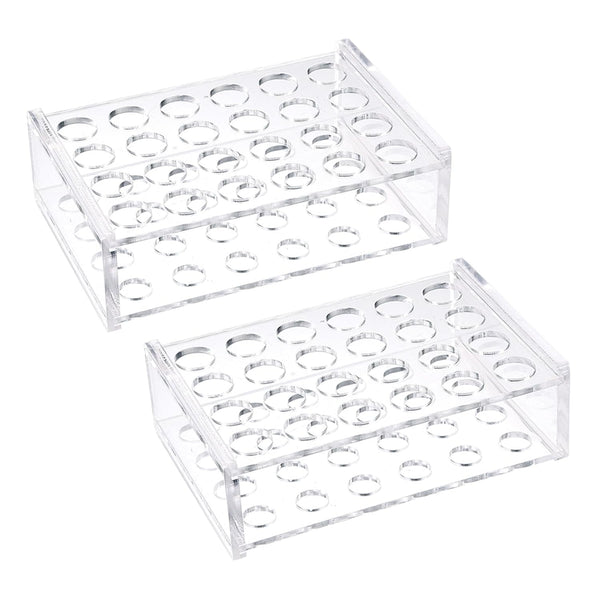YOKIVE 2Pcs Acrylic Test Tube Rack Holder for 1.5ml, 2ml Lab Test Tube, Clear, 24-Sockets