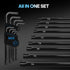 DISEN 9 Pieces Torx Star Allen Wrench Set, Long Arm Star Key Set T10-T50 in Chrome Vanadium Steel