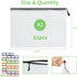 Vuzvuv 22Pcs Large Mesh Zipper Pouch, A3 Size 16.9"x12", Plastic Document Bag with Label Sticker for School Travel