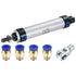 MECCANIXITY Pneumatic Air Cylinder, Double Action MAL25X75, 25mm Bore 75mm Stroke with Quick Fitting Set
