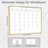 Dry Erase Monthly Calendar Whiteboard, 10.5"x 14.5" Gold Aluminum Frame, Magnetic White Board for Wall