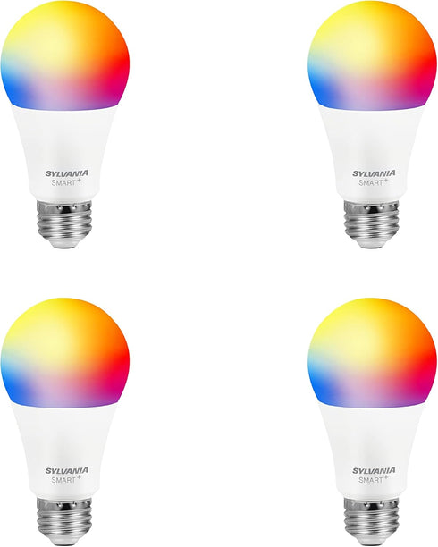 Sylvania Smart Light Bulb, Bluetooth Mesh LED Bulb, Compatible with Alexa & Google Home, A19, 60W Equivalent, E26, RGBW