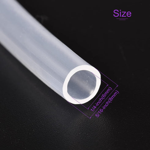 DMiotech 1/4" ID 5/16" OD Clear Silicone Tube, 3.3 Feet Industrial Silicone Tubing for Water Air Pump