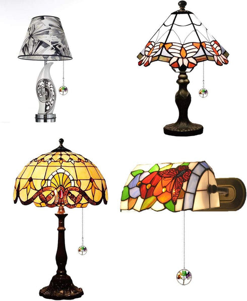 2-Pack 12 inch Ceiling Fan Pull Chain Extender, Colorful Tree of Life Decorative Art Pendants with Ball Chain
