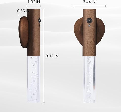 HAANGWAN Set 2, ClosetWalnut Motion Sensor Night Lights Indoor, Rechargeable Night Lights Wall Sconces Wooden
