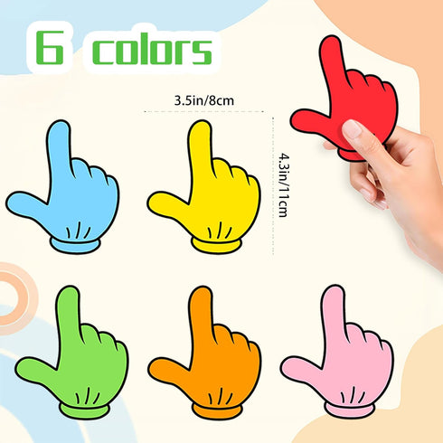 6 Colors Magnetic Finger Pointer for Classroom Kids Reading Dry Erase Magnet for Elementary School White Board Magnets