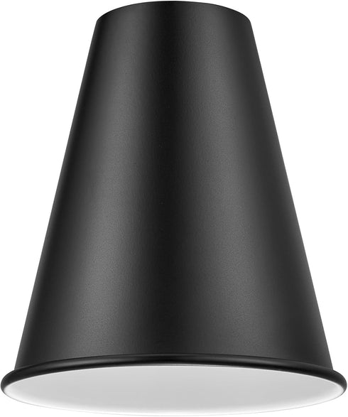Aspen Creative 21603-11,Replacement Black,6"W 6-1/2"H,Center 1-5/8" Cone Metal Shade for Pendant Light,Matte x Hole