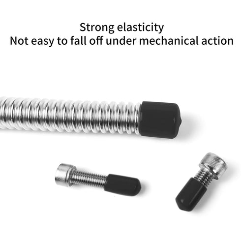 120Pcs Round Rubber End Caps, 9/16" (14mm) Vinyl Flexible Screw Thread Protectors for Metal Tubing