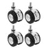 Beaupretty 4pcs 2-inch Office Chair Stem Casters with Brake General Replacement Wheels