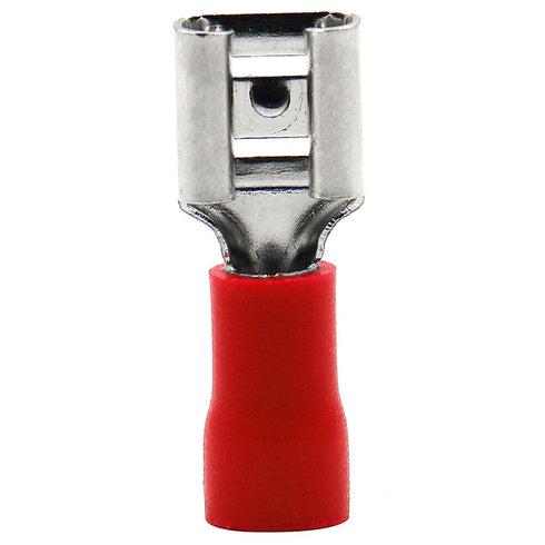Baomain Female Quick Disconnects - Vinyl Insulated Spade Wire Connector Electrical Crimp Terminal 22-16 AWG 6.3mm 1/4"