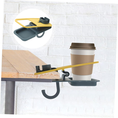 SOLUSTRE Desktop Cup Holder Clip Beverage Organizer for Office and Home Use Portable Table Side Cup Holder Hook Fits