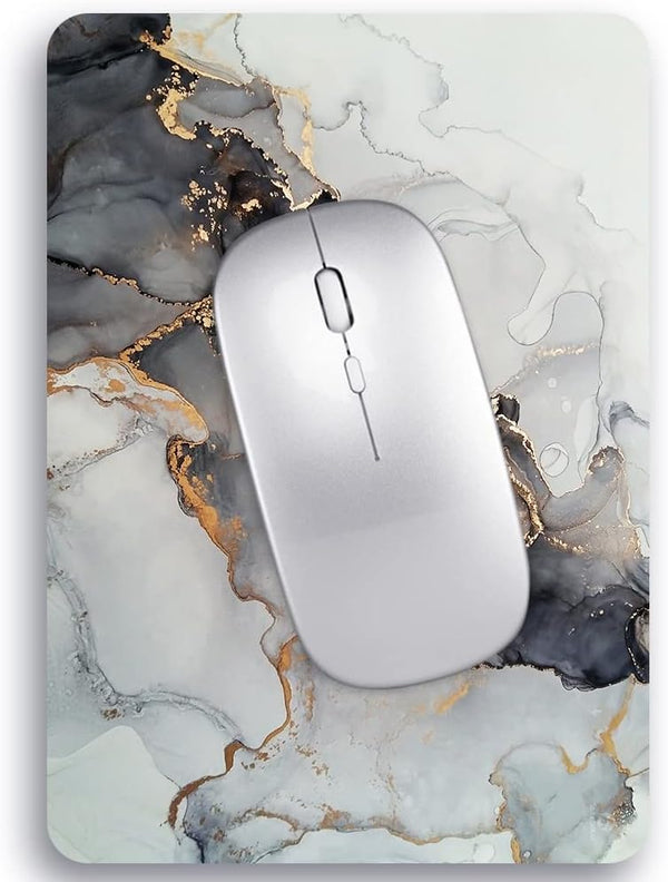 Audimi Small Mouse Pad 6 x 8 Inch - Thick Mini Mouse Pad for Laptop Wireless Mouse, Portable & Washable (Grey Marble)