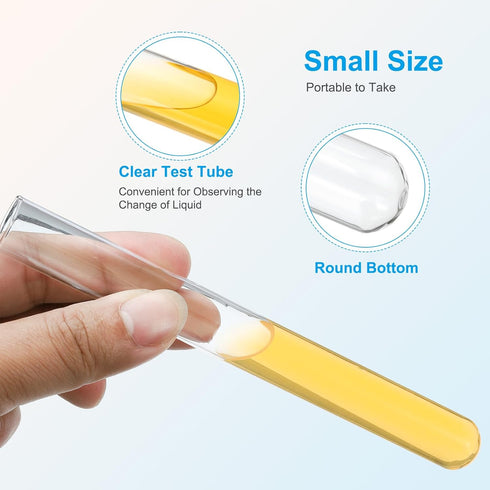 PATIKIL 20pcs 16ml Test Tubes - 5.91x0.63in Glass Clear Round Bottom Containers for Storage
