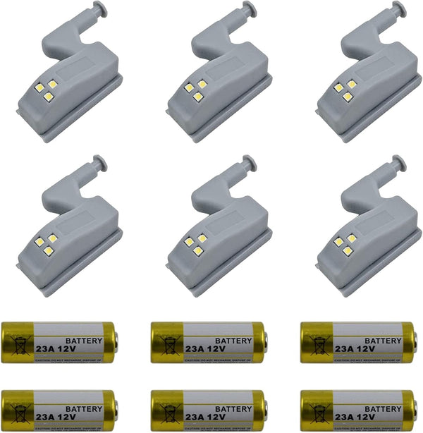 6 Pack Hinge LED Sensor Light - Smart Touch Induction Cabinet Light