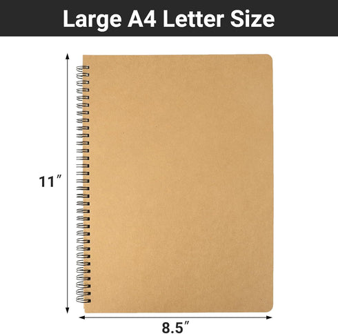 EUSOAR Hardcover Lined Notebook, A4 3 Packs 8.5"x 11" 120 Pages, College Ruled Travel Writing Notebooks