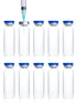 otwooi 15ml Sealed Empty Vials for Injection, Transparent Glass Vials with Self-Healing Injection Port, 10pcs