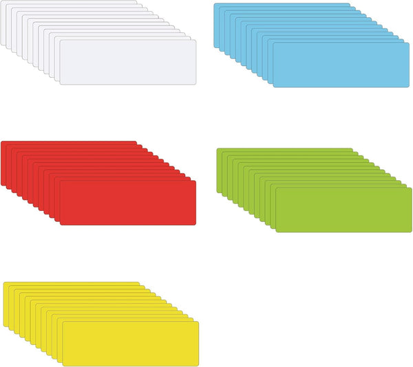 Dry Erase Magnetic Labels (1x3", Pack of 60) - Write On Magnets for Classroom, Office, & More (Multicolor)