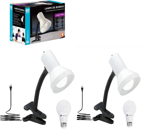 Xtricity LED Clip-on Desk Lamp with 360° Flexible Gooseneck, Reading Light for Bed Headboard, 2 Pack