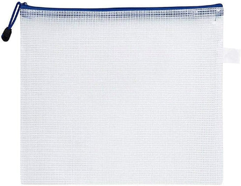 Unifizz B8 Plastic Wallets Folder, Zip Lock Bags, Waterproof Clear Mesh Zipper Pouch Document Bag, White
