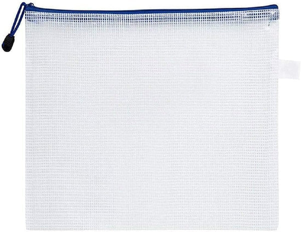 Unifizz B8 Plastic Wallets Folder, Zip Lock Bags, Waterproof Clear Mesh Zipper Pouch Document Bag, White