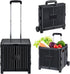 Generic 80 lbs 2 Foldable Utility Cart, Portable Collapsible Rolling Crate with Durable Heavy Duty Telescoping Handle