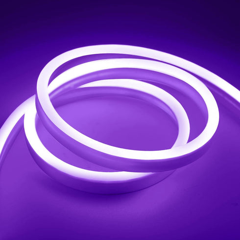 GUPUP Neon Light Strip, DC 24V 600 LEDs, Neon Rope Lights,Bright Purple
