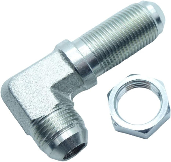 2 Piece 1/2#8 JIC 37° Male Flare to #8 1/2 JIC 37° Flare Bulkhead 90 Degree Elbow Hydraulic Steel Fitting