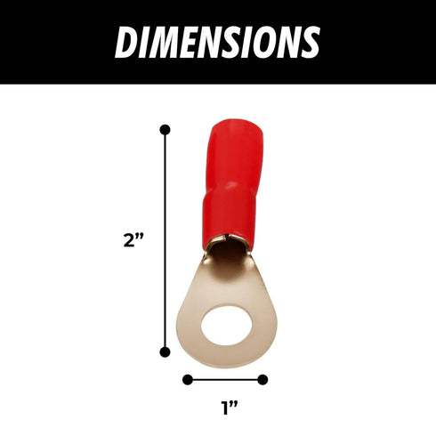 InstallGear 10 Gauge AWG Tinned Pure Copper Lugs Ring Terminals Connectors (10 Pack)