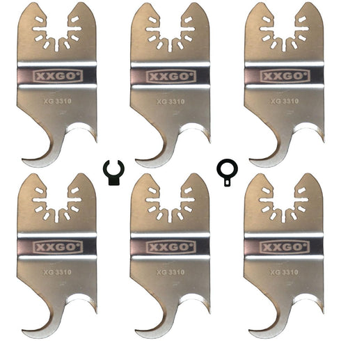 XXGO 6 Pcs Multi Tool Saw Blades - Oscillating Knife Blade for Cutting Roofing Asphalt Shingles PVC Floor Carpet, Fits
