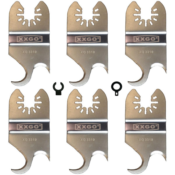 XXGO 6 Pcs Multi Tool Saw Blades - Oscillating Knife Blade for Cutting Roofing Asphalt Shingles PVC Floor Carpet, Fits