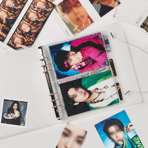 Wide A5 6-Ring Pocket Binder with Elastic Band Fixed Type, 1pcs Photo Album for Refill Pages