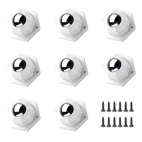 8 Pack Self Adhesive Caster Wheels, 360° Rotation Mini Wheels for Small Appliances, Stainless Steel Rollers