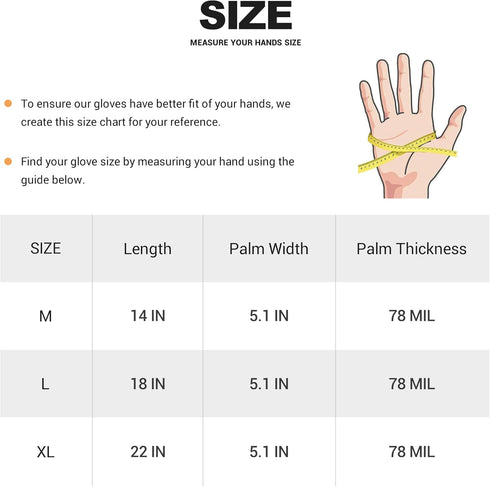 ThxToms Heavy Duty Rubber Gloves, Versatile Latex Chemical Resistant with Anti-Slip Design, 22" 1 Pair
