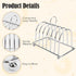 6 Toast Rack, Slice Bread Holder, Stainless Steel Toast Holder Stand with Ball Feet and Carry Handle (Silver)