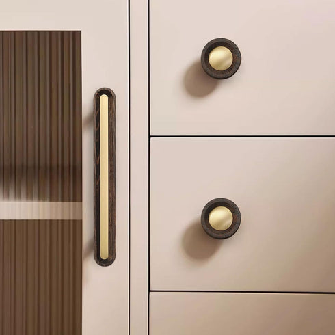 6 3 3/4 Pcs in Cabinet Door Solid Wood pulls Simple Cabinet Bedside Table Pure Copper Door Handles