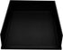 Victor 1142-5 Midnight Black Front Load Letter Tray, Matte Black with Faux Leather Tray Pad
