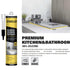 Stanley Premium Kitchen & Bathroom 100% Silicone Caulk - 1x 10.1 fl.oz. White- Low Odor, UV Protection, Waterproof Sealant and Adhesive for Kitchen and Bathroom, Window & Door and Glazing, 1 Pack